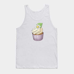 cupcake decorated with white flower, chamomile Tank Top